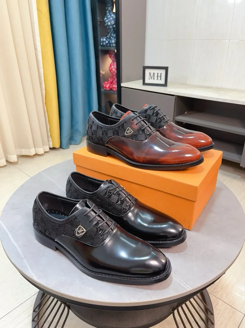 Men's men's shoes 💰520🌸🌸【LV Louis Vuitton】~ New product 🆕High-end original men's 🚹Business casual leather shoes, made of original cowhide open-edge bead fabric➕comfortable and soft cowhide lining➕cowhide insole, original LOGO rubber non-slip outsole. Code number: 38-44
